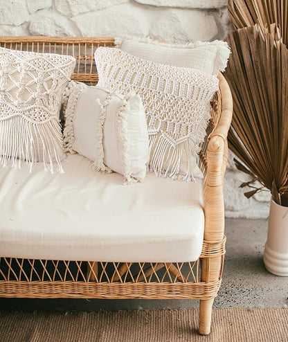 kiido Throw Pillow Covers Macrame Cushion Case Woven Boho Comfy Square Pillow - Image 2