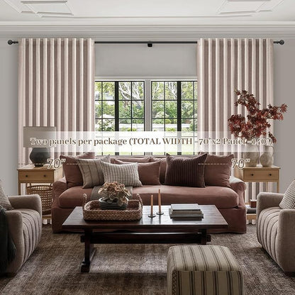 Blackout Curtains 70 Inches Extra Wide Linen Curtains 84 Inch Length - Image 6