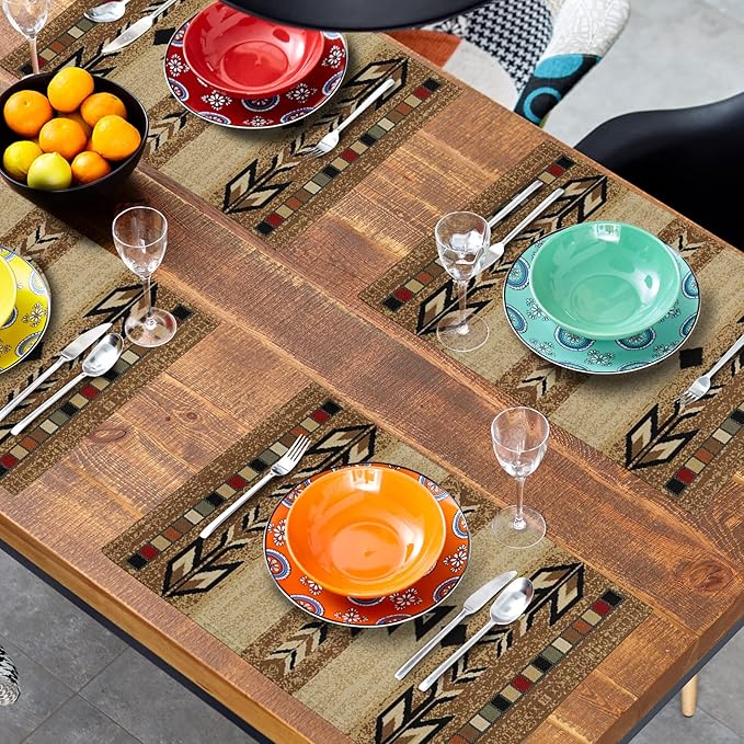 Giwawa Southwestern Placemats Rustic Tribal Geometric Decorative Table Mat - Image 8