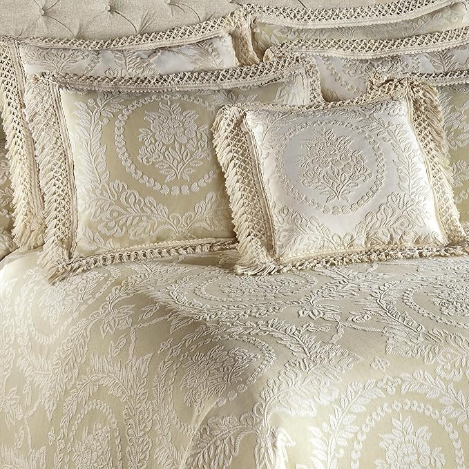 Timeless Vintage Style Bedding | Neutral Sage and Ecru | Textured Matelasse - Image 3