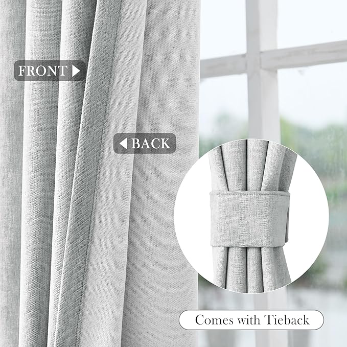 Macochico 52" Wx108 L 100% Blackout Curtains Extra Long Thermal Insulated - Image 6
