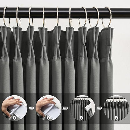 KEQIAOSUOCAI Blackout Pleated Curtains 95 Inches Long, Privacy Window Drapes - Image 2