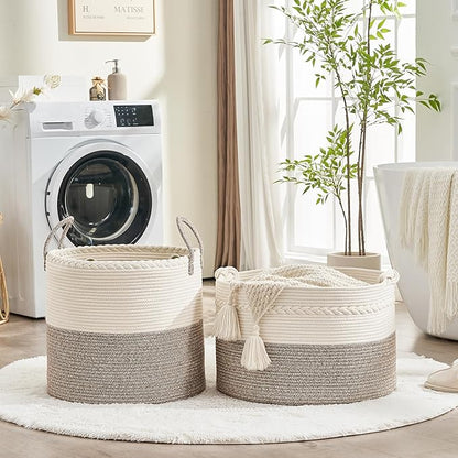 KAKAMAY Large Blanket Basket, Woven Baskets - Image 4
