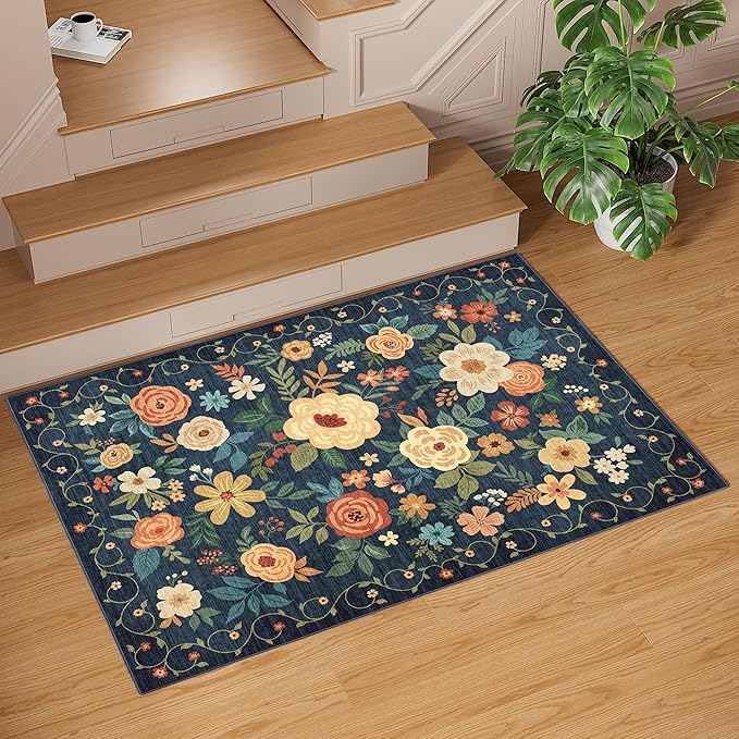 DUKINO 3x5 Area Rug, Floral Rugs - Image 8