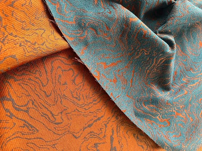 OctoRose 3 Side Zipper Upholstery Thick Jacquard-Blue Rust, Full Size Futon - Image 3