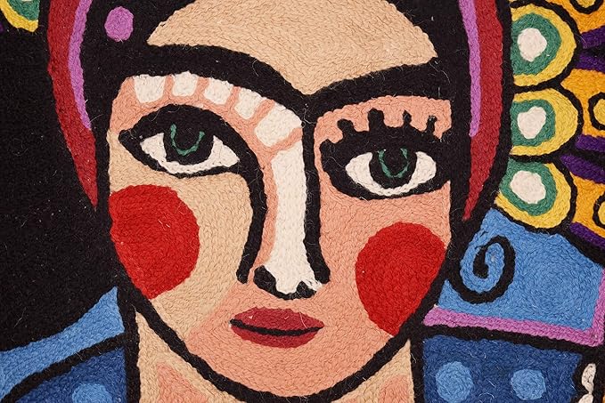 Frida Inspired Blue Throw Pillow Cover Cat Pillowcase Tiara Mexican Art Chair - Image 8