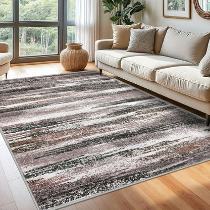 Modern Abstract 6x9 Machine Washable Living Room Rug Non-Slip Soft Bedroom Area by lansny