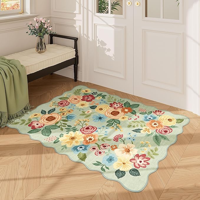 DUKINO 2x3 Entryway Rug, Floral Washable Indoor Door Mat - Image 7