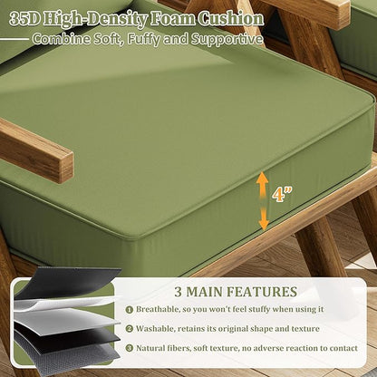 Outdoor Seat Cushion Set 22 L × 24 W × 5 H Inch Waterproof & Fade Resistant - Image 3