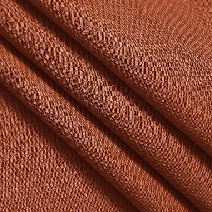 Terracotta Linen Textured 96 Inch Curtains 2 Panel Set Back Tab Rod Pocket - Image 5