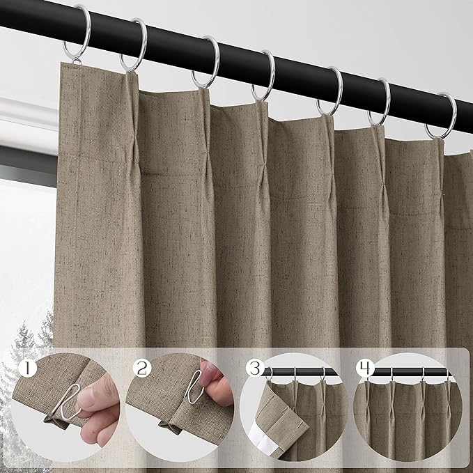 Mocha Blackout Curtains 84 Inch Long - Image 3