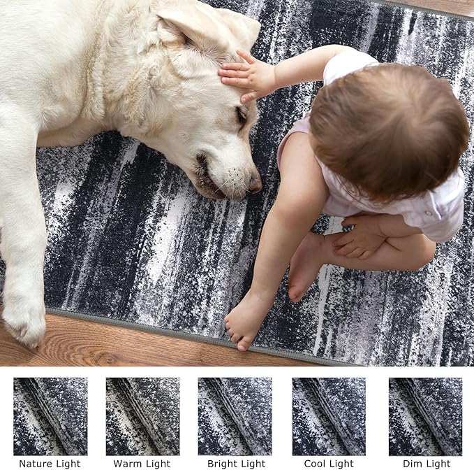 Modern Abstract Runner Rug 2x6 - Image 7