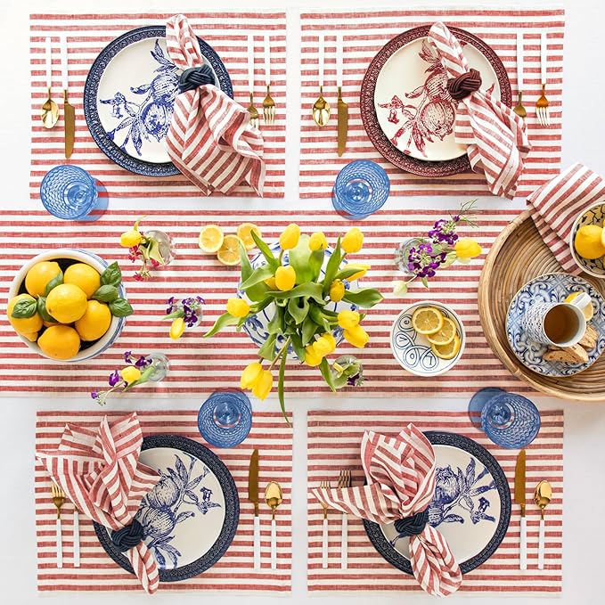 Solino Home Striped Linen Table Runner 156 Inches Long - Image 3