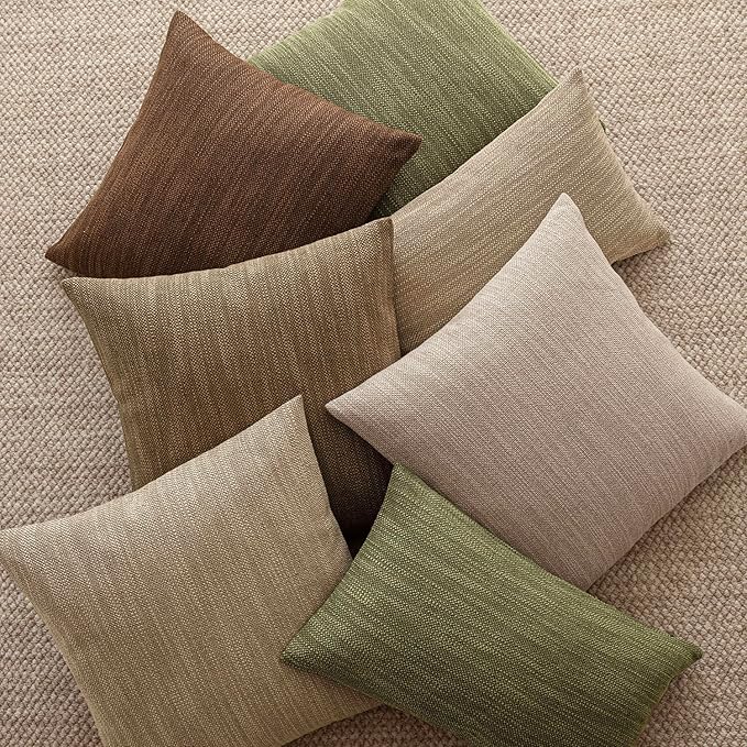 Foindtower Set of 2 Decorative Textured Burlap Linen Throw Pillow Covers - Image 5