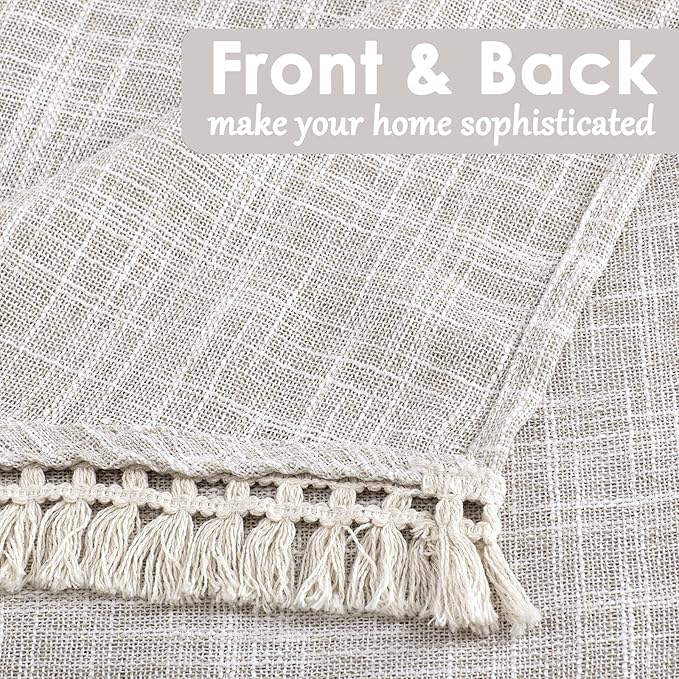 Beda Home Tassel Linen Textured Swag Valances - Image 4