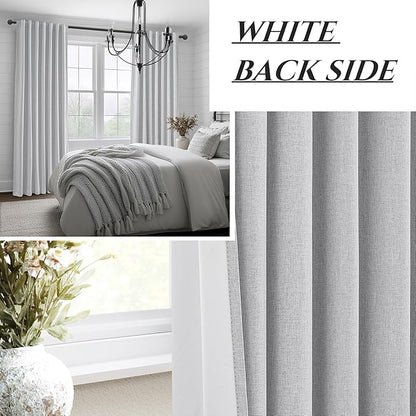 Light Grey Blackout Curtains 96 Inch Length 2 Panels Set - Image 6