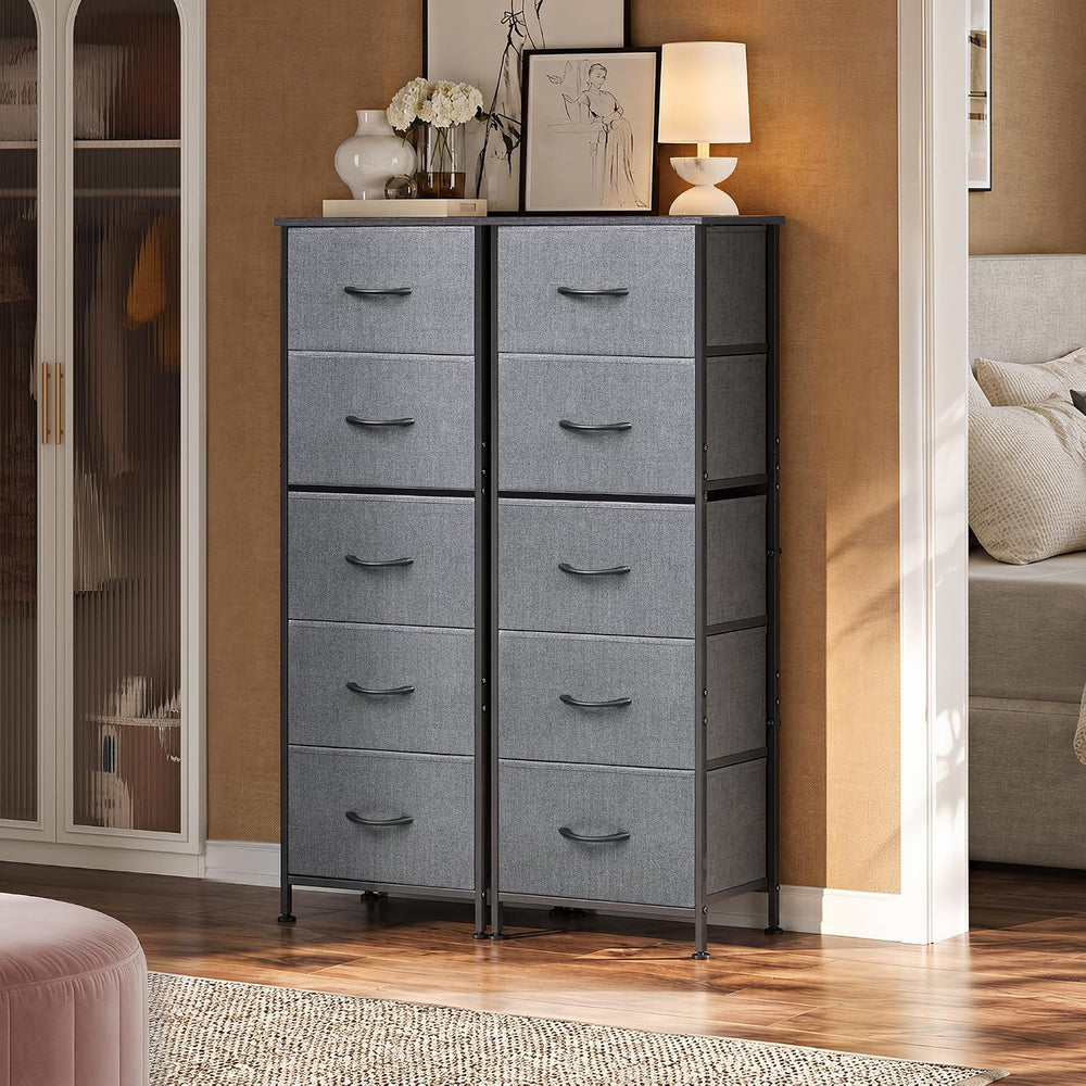 WLIVE Tall Dresser for Bedroom, 5 Drawer Dresser, Dark Grey