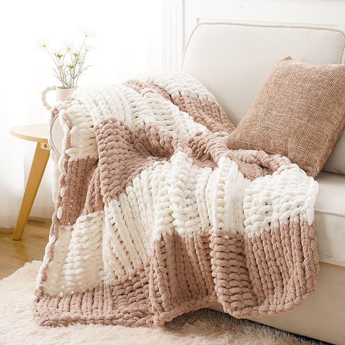 Battilo Chunky Knit Throw Blanket, Soft and Thick Chenille Throw Blanket - Image 3