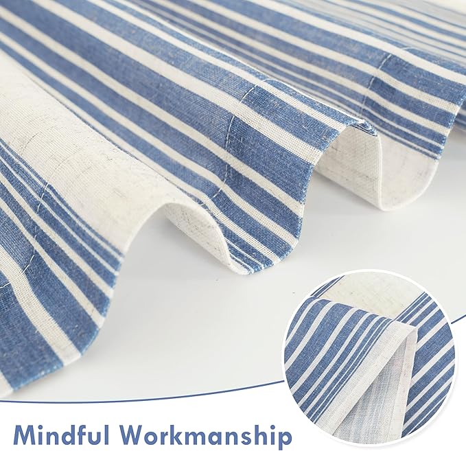 DriftAway Farmhouse Vertical Striped Linen Blend Textured Light Filtering Semi - Image 7