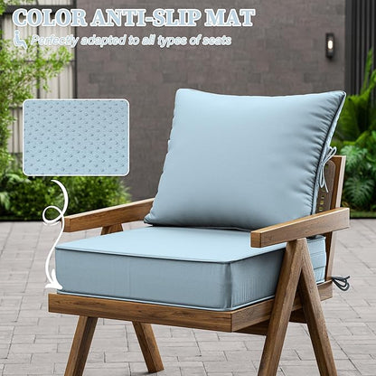 Outdoor Seat Cushion Set 22 L × 22 W × 4 H Inch Waterproof & Fade Resistant - Image 6