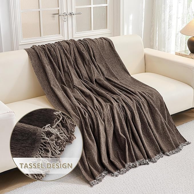 MYSKY HOME Boho Couch Cover Chocolate Sofa Covers - Image 4