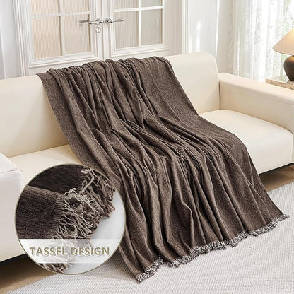 MYSKY HOME Boho Couch Cover Chocolate Sofa Covers - Image 4