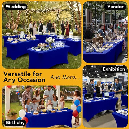 6-Pack Premium Royal Blue Spandex Tablecloths - Image 5