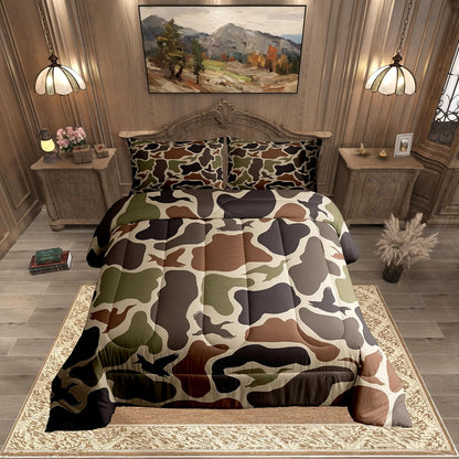 erosebridal green camo comforter set full duck huner, main product view