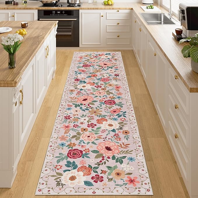 DUKINO 2x8 Runner Rug for Hallway, Washable Kitchen Runner Rug by DUKINO