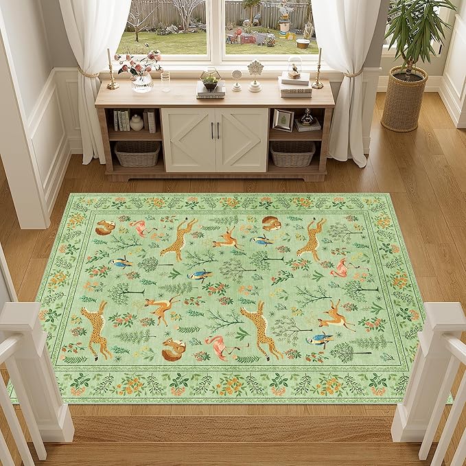 DUKINO 4x6 Rug, Washable Animal Area Rug - Image 3