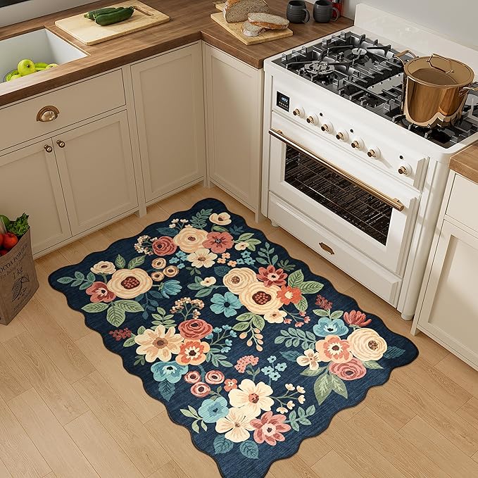 DUKINO 2x3 Entryway Rug, Floral Washable Indoor Door Mat - Image 3