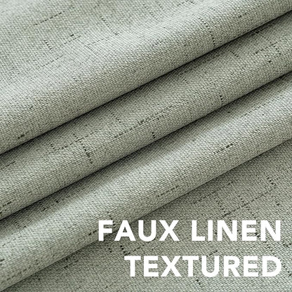 H.VERSAILTEX Linen Blackout Curtains Durable Thick Textured Linen Look 100% - Image 5