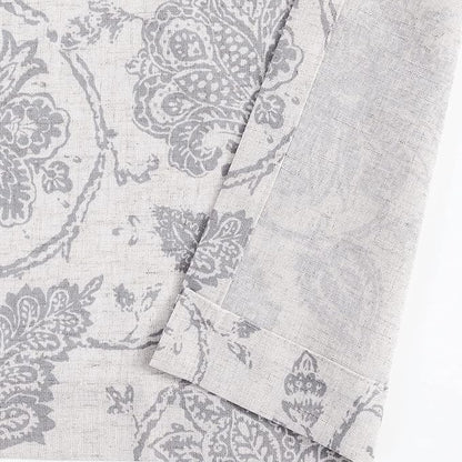 jinchan Kitchen Curtains Paisley Scroll Print Linen Small Window Tier Curtains - Image 5