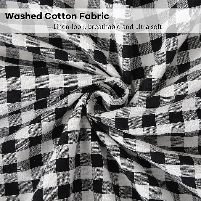Black White Plaid Gingham Body Pillow Cover - Image 6