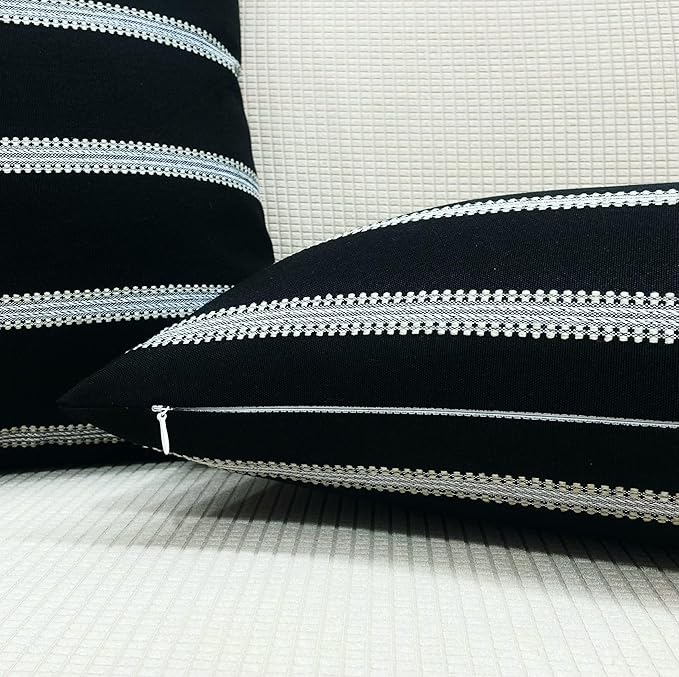 Slow Cow Decorative Stripe Throw Pillow Cover Modern Country Design Cushion - Image 5