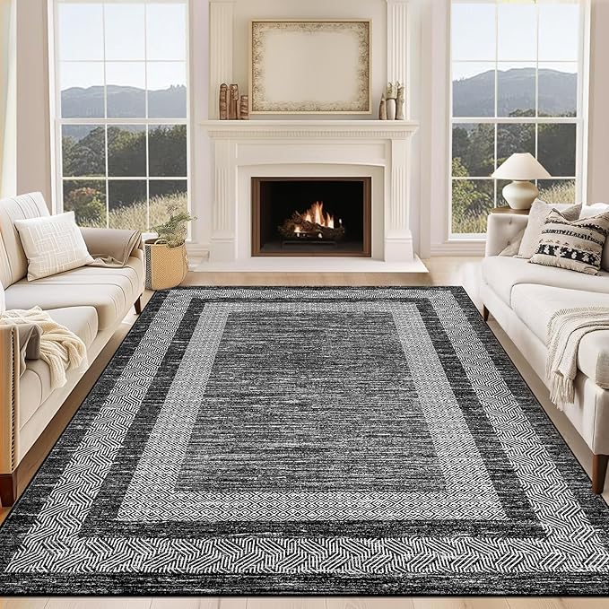 GarveeHome Large Washable Rug 9x12 Modern Geometric Non Slip, Distressed by GarveeHome