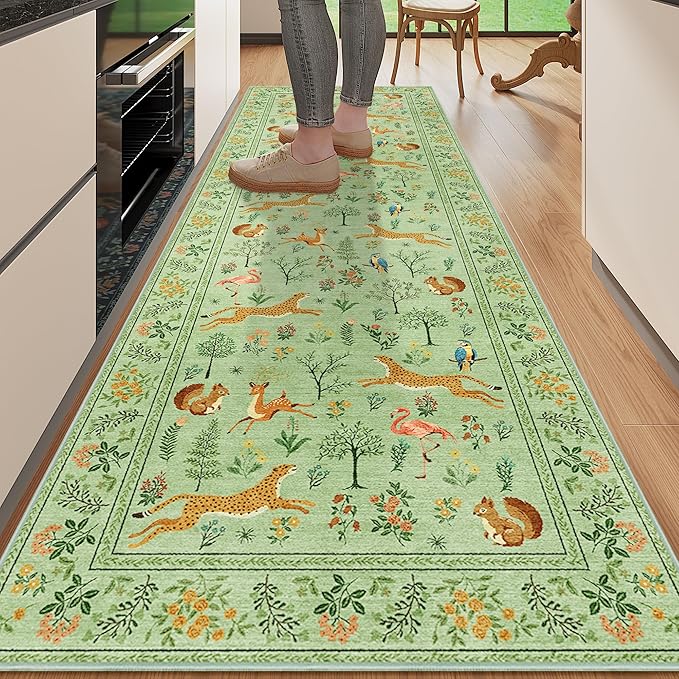DUKINO 2.6x8 Rug for Hallway, Washable Kitchen Runner Rug by DUKINO