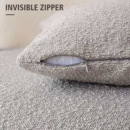 Foindtower Textured Boucle Throw Pillow Covers Accent Solid Pillow Cases Cozy - Image 3