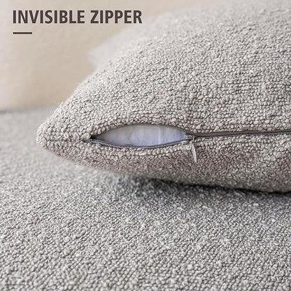 Foindtower Pack of 2 Textured Boucle Throw Pillow Covers Accent Solid - Image 3
