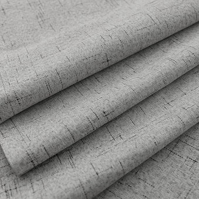 KOUFALL Light Grey Back Tab Linen Blackout Curtains 92 Inches Long - Image 7