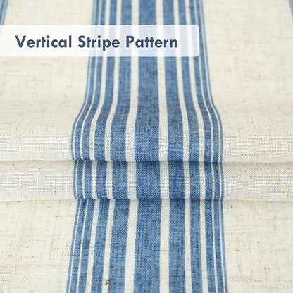 DriftAway Farmhouse Vertical Striped Linen Blend Textured Light Filtering Semi - Image 3
