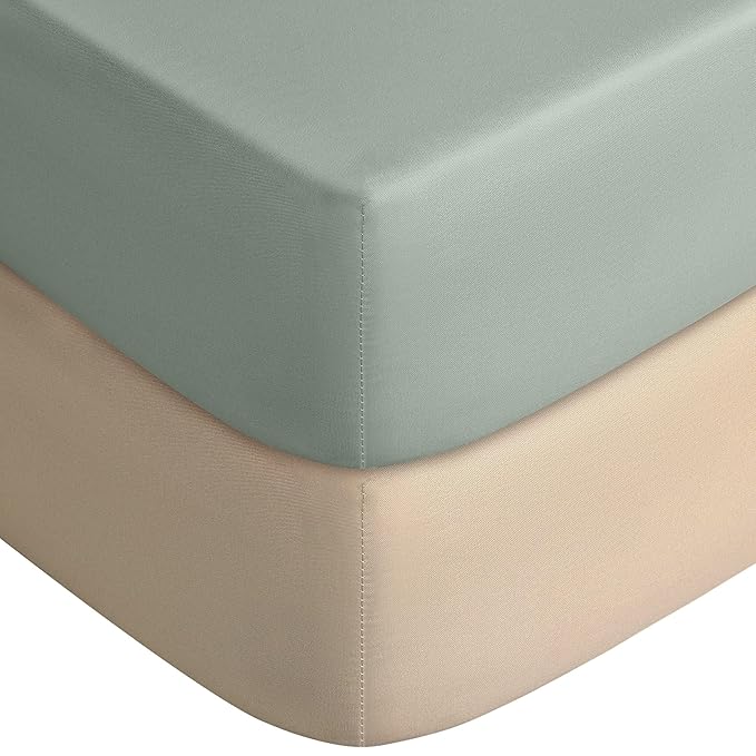 Yoofoss Pack and Play Sheets Fitted, Mini Crib Sheets 2-Pack by YOOFOSS