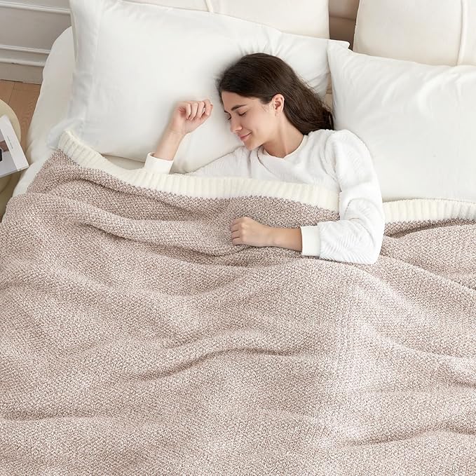 Snuggle Sac Queen Size Bedding Blanket Taupe, Super Soft Warm Microfiber - Image 2