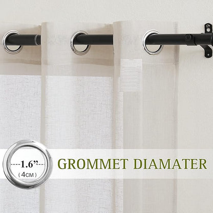NICETOWN Short Linen Curtains for Kitchen, Grommet Small Window Curtains Linen - Image 3
