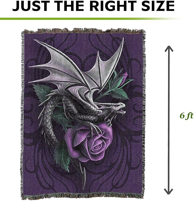 Pure Country Weavers Dragon Beauty Woven Blanket by Anne Stokes - Image 4
