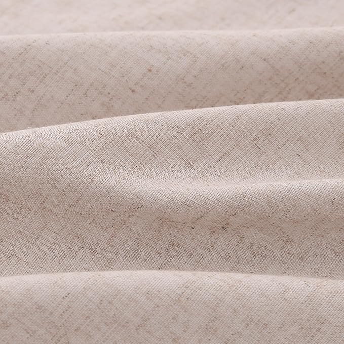 Oatmeal Pinch Pleat Linen Curtains 102 Inch Length 2 Panels Set - Image 4
