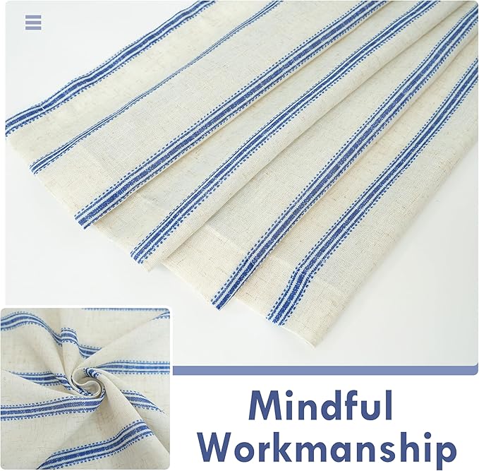 DriftAway Farmhouse Vertical Striped Linen Blend Textured Light Filtering Semi - Image 6