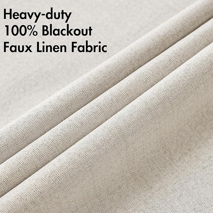 MIULEE Linen Curtains 100% Blackout - Image 5