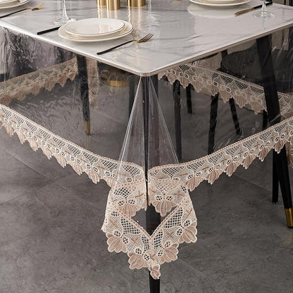 Clear Vinyl Tablecloth Protector Waterproof/Oil-Proof PVC Table Cloth by Pioggia