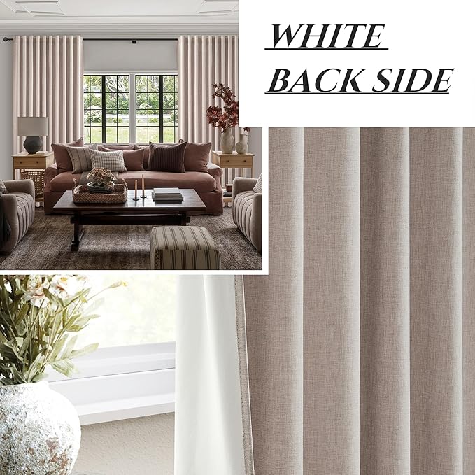 Blackout Curtains 70 Inches Extra Wide Linen Curtains 84 Inch Length - Image 7